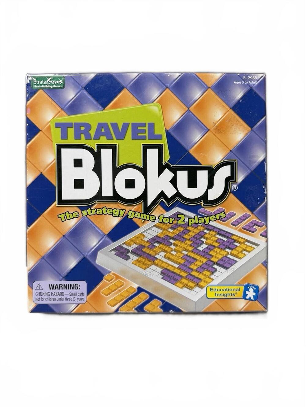 Travel Blokus for 2 Players COMPLETE 2005 Storage Trays Travel To Go Strategy